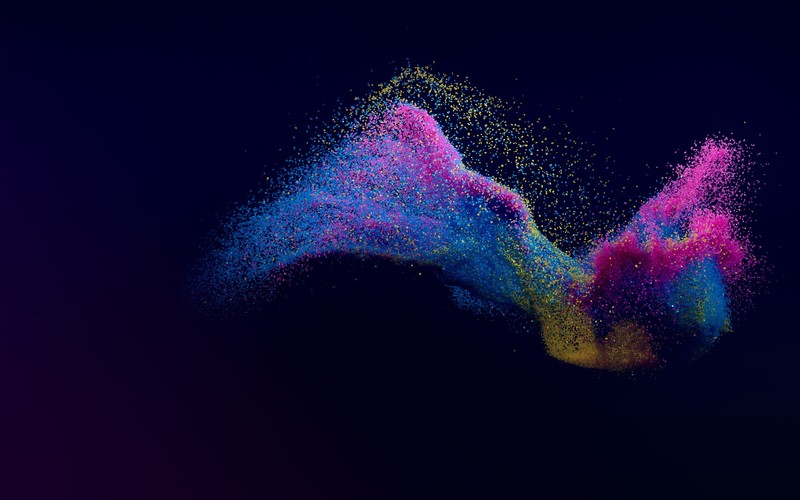 colorful, vibrant, digital, blue, pink, yellow, green