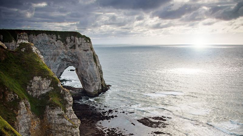 rock, arch, slope, 4k
