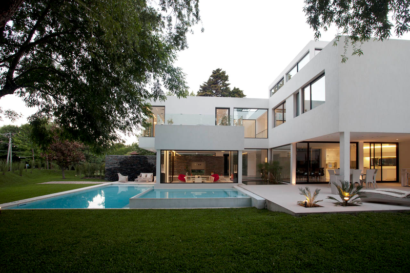 house, modern, architecture, swimming pool, playground