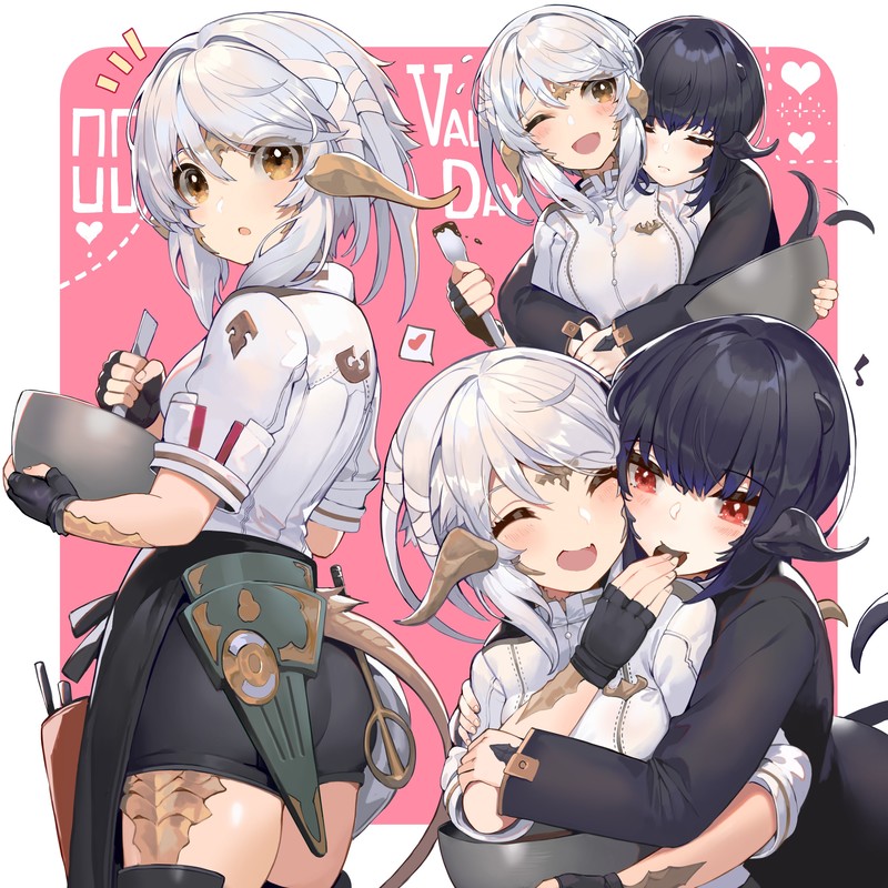 anime girls, anime, original characters, yuri, Final Fantasy XIV: A Realm Reborn, Au Ra