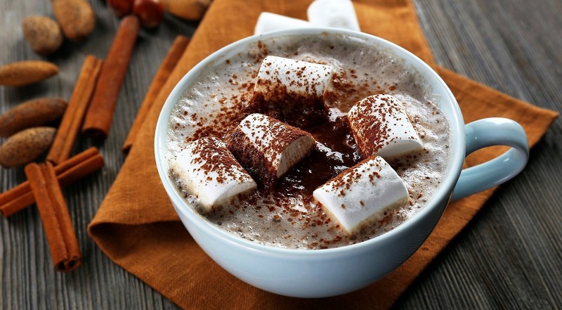 sweets, coffee, marshmallows, food, cup, cinnamon