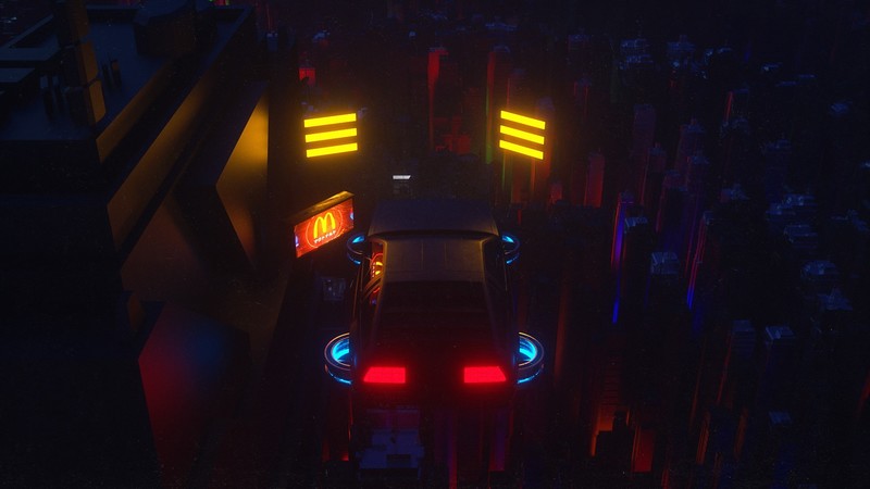 dark, DeLorean, digital art, car, vehicle, futuristic