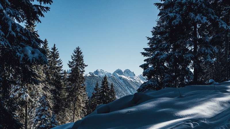 nature, landscape, winter, mountains, snow