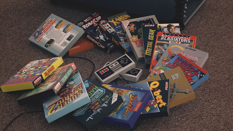 video games, Nintendo, retro games, Nintendo Entertainment System, controllers, RoboCop, Super Mario Bros., contra, Kirby