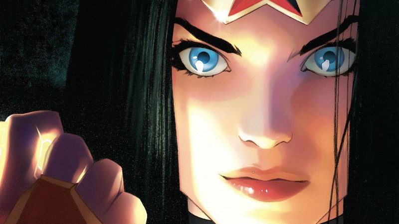 comic art, blue eyes, fantasy art, fantasy girl, Wonder Woman, face