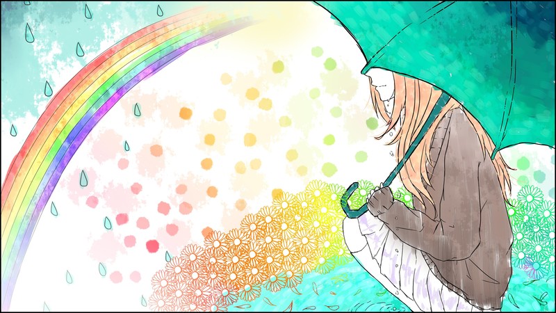 umbrella, illustration, colorful, Vocaloid