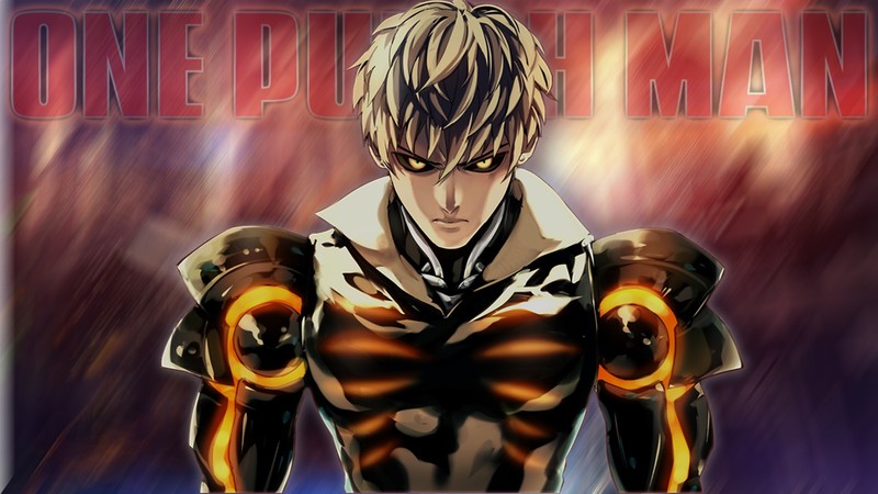 Genos, One-Punch Man, anime, anime boys, yellow eyes, glowing eyes