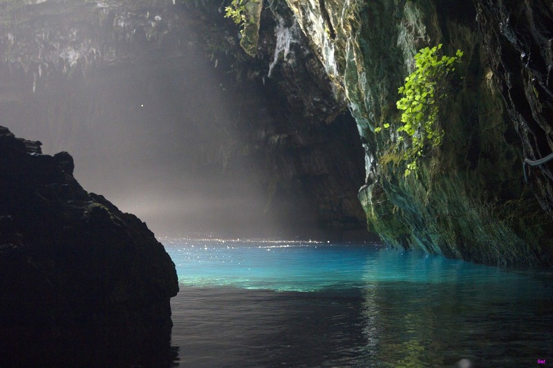 cave, lake, sunlight, nature, landscape, water