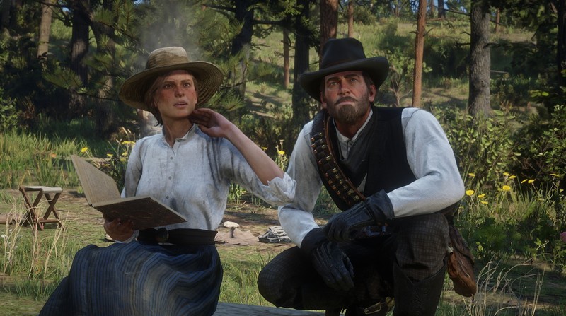 Red Dead Redemption 2, Arthur Morgan, outlaws, Rockstar Games, Sadie Adler, video game characters