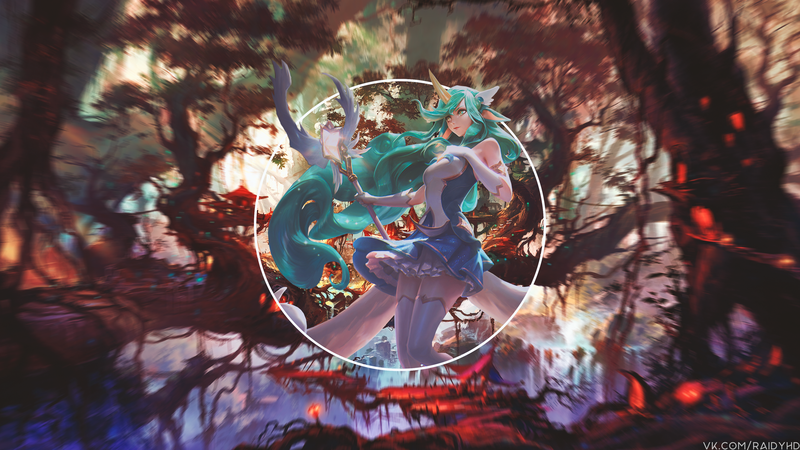 anime, anime girls, picture-in-picture, League of Legends, Soraka (League of Legends)