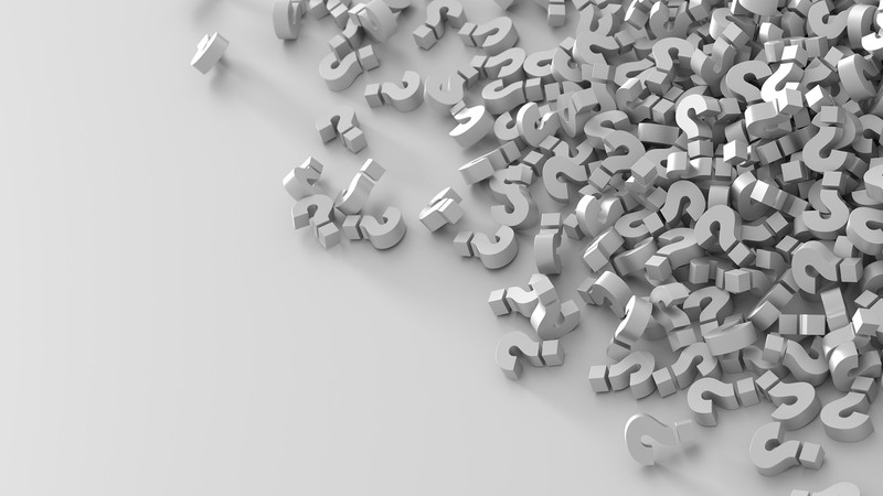 digital art, CGI, 3D, question mark, minimalism, simple background, white background