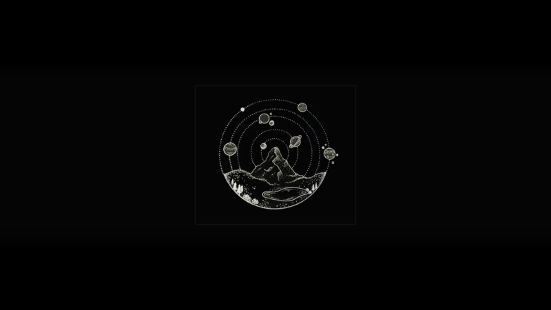 drawing, simple, space, planet, minimalism, black, black background