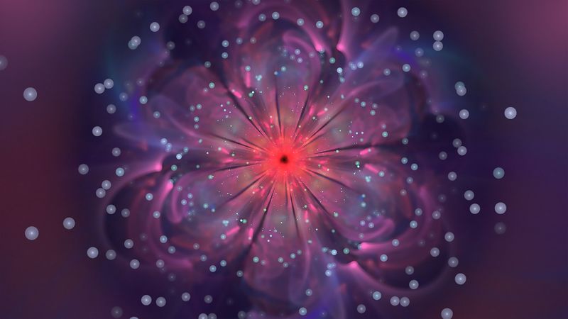 fractal, flower, glow, abstraction, bokeh, 4k