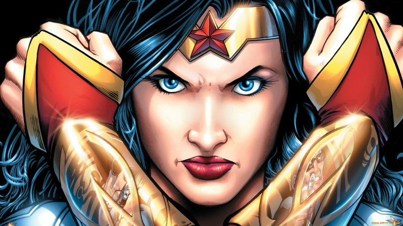 face, artwork, superheroines, Wonder Woman, fantasy girl, blue eyes