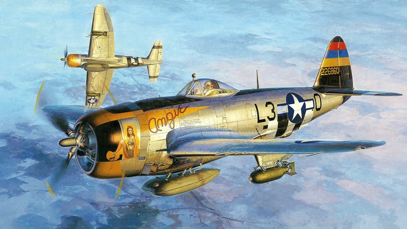 artwork, aircraft, vehicle, military aircraft, military, P-47D, Thundebolt