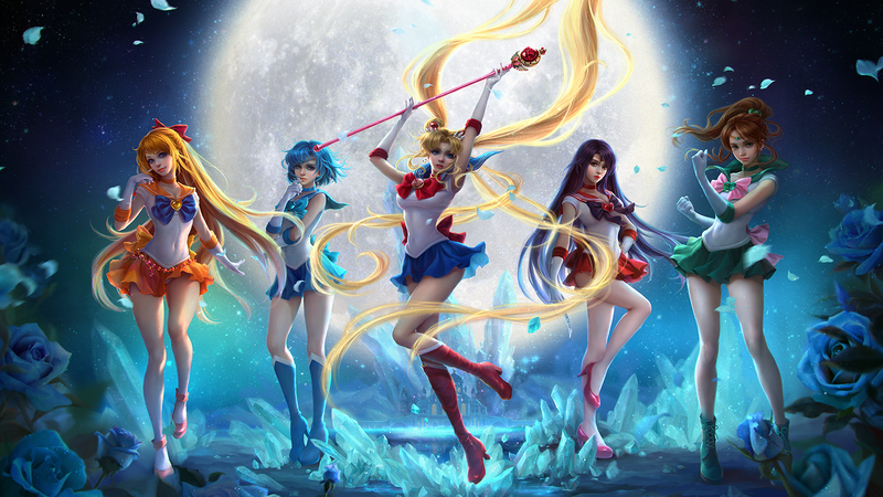 anime, anime girls, miniskirt, colorful, legs, arms up, fantasy girl, fantasy art, Sailor Moon