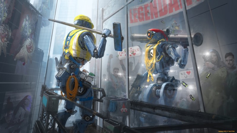 science fiction, futuristic, robot, courageous, imagination, Apex Legends, Pathfinder