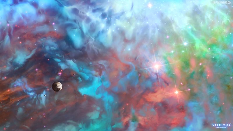 space, planet, universe, clouds, stars, colorful, 4k