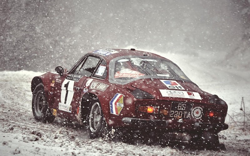 Renault Alpine, car, racing, vehicle, Rally, snow, race cars, numbers