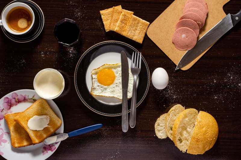 breakfast, food, eggs, toast