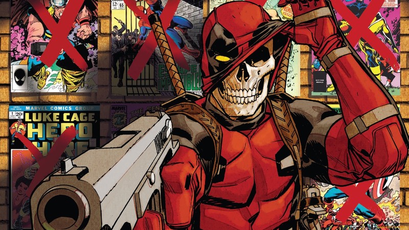 comic art, comics, gun, skull, antiheroes, Deadpool