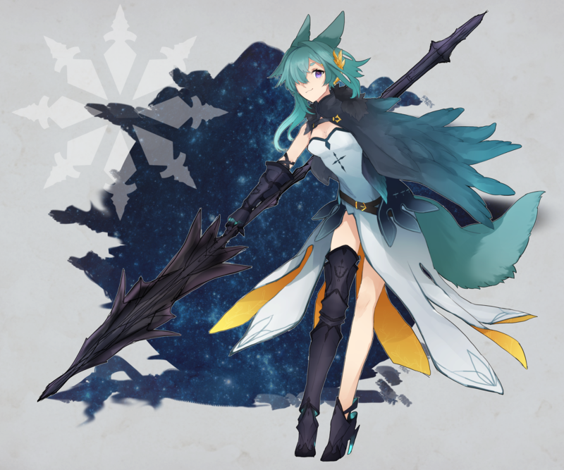 anime girls, anime, Pixiv Fantasia, fantasy girl, weapon, dress, purple eyes