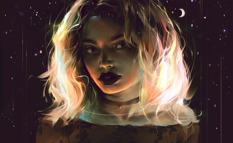 women, face, blonde, artwork