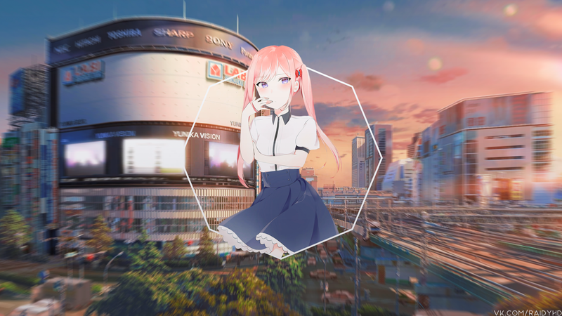 anime, anime girls, picture-in-picture