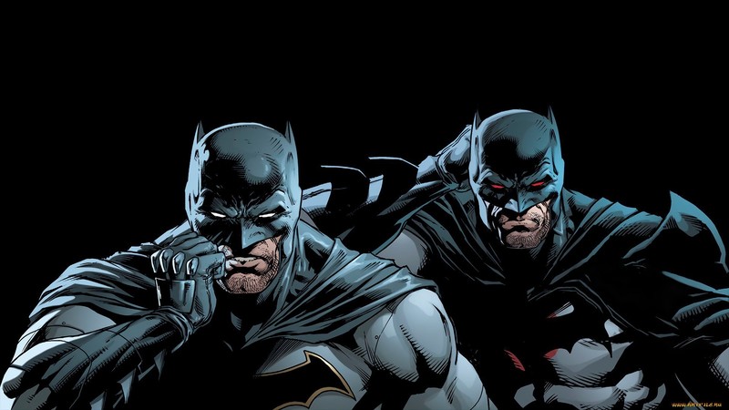 red eyes, simple background, comics, comic art, Batman