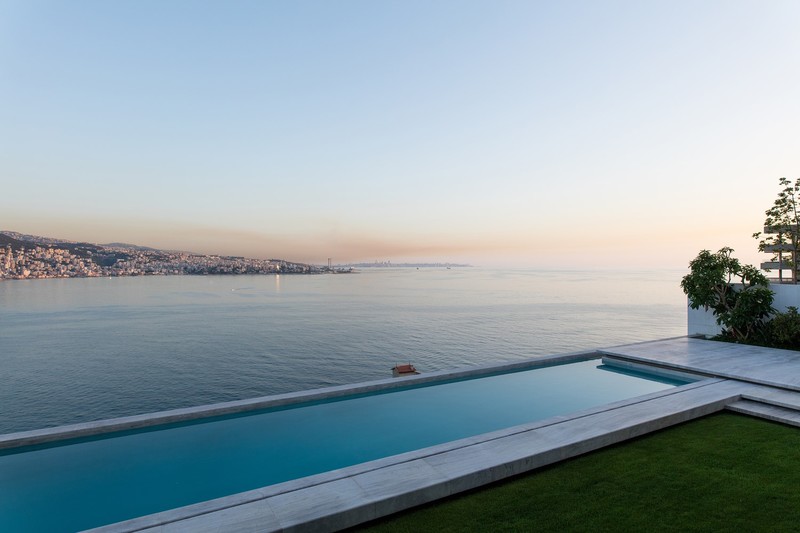 swimming pool, modern, lake, water