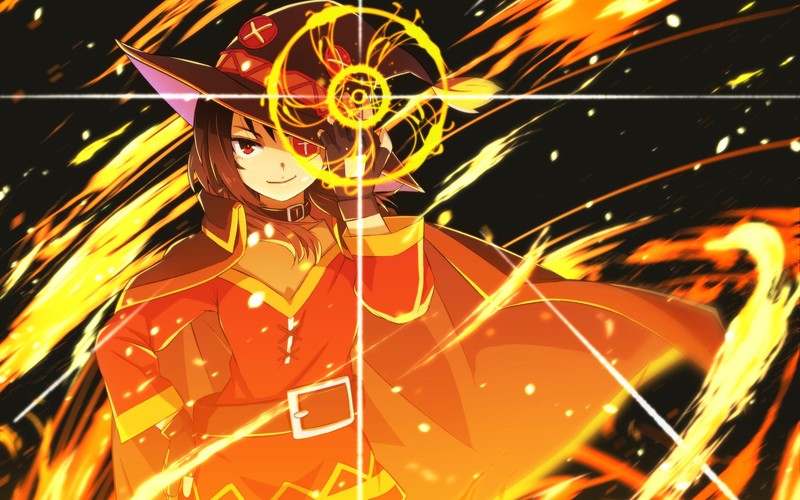 Megumin, Kono Subarashii Sekai ni Shukufuku wo!, fire, explosion