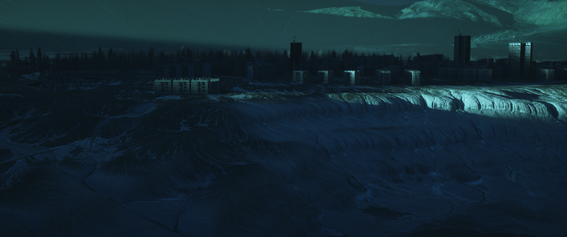 city, landscape, 3D Abstract, digital, render, mist