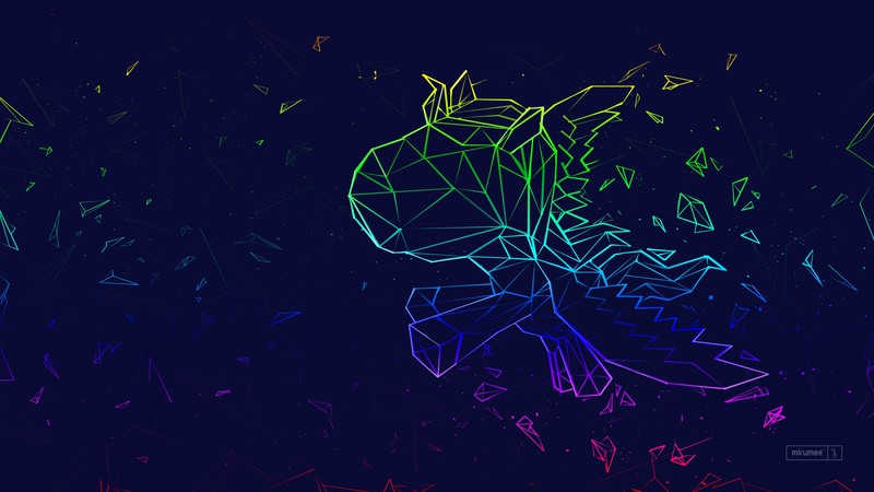 polygon art, pony, vector, digital art, blue background