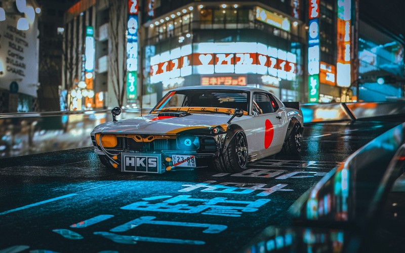 car, traditional 3d, Japan, flag, architecture, vehicle, numbers
