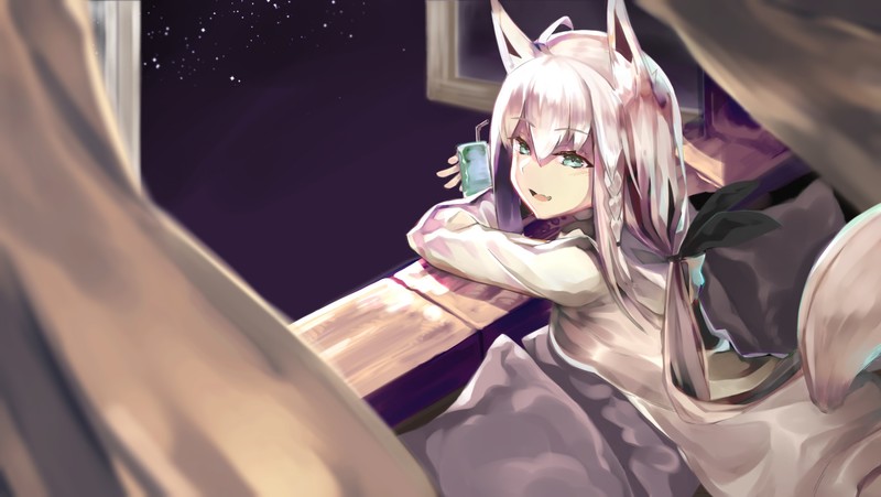 anime, anime girls, Virtual Youtuber, animal ears, Hololive, Shirakami Fubuki