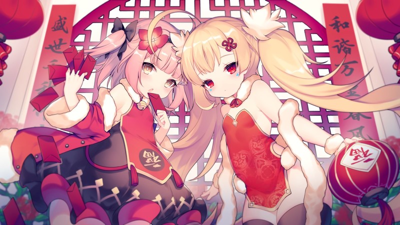 anime girls, anime, Azur Lane, Eldridge (Azur Lane), red eyes, group of women