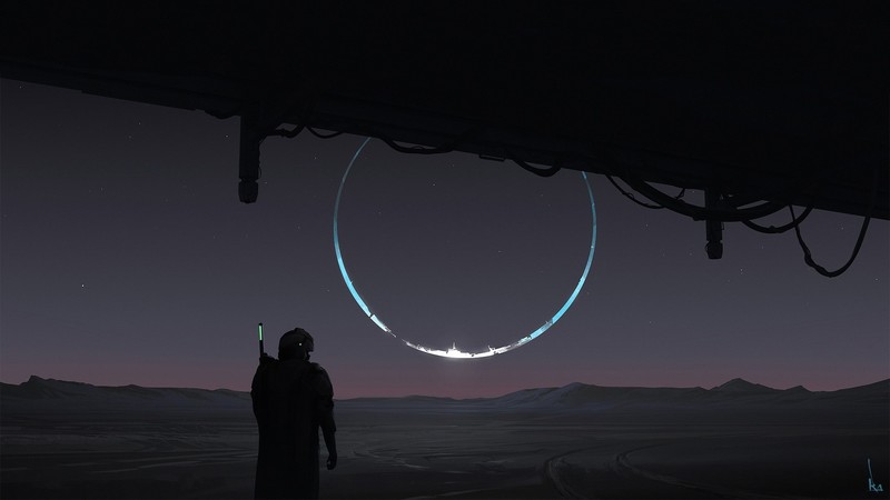 science fiction, dark, astronaut