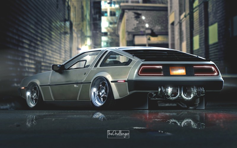 car, vehicle, silver cars, DeLorean