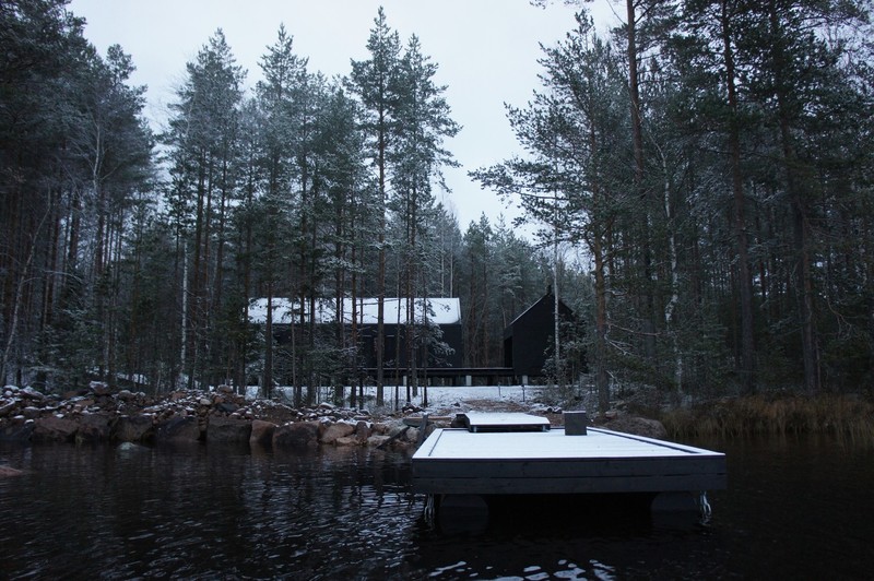 house, forest, snow, cabin