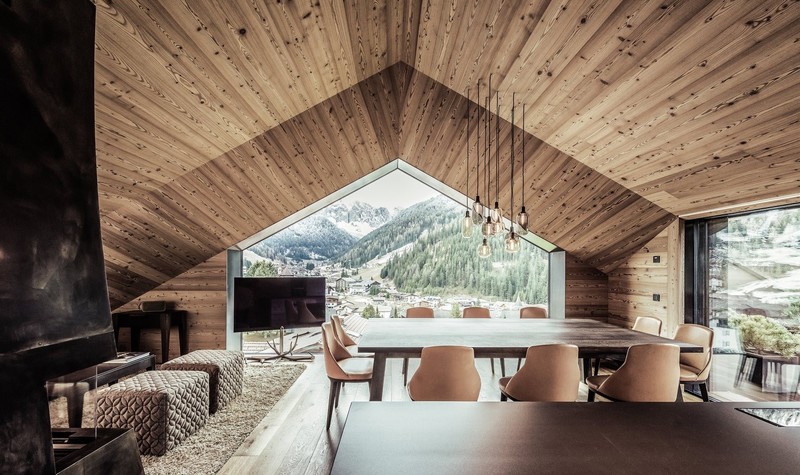 house, architecture, modern, interior, interior design, cabin, wood house, landscape, table, TV