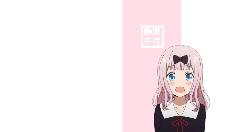 minimalism, anime girls, blue eyes, open mouth, simple background, Kaguya-Sama: Love is War, Chika Fujiwara
