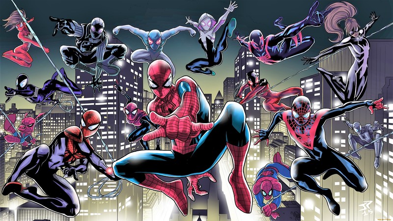 Spider-Man, comic art, superhero, Spider-Gwen, Male, Marvel Comics