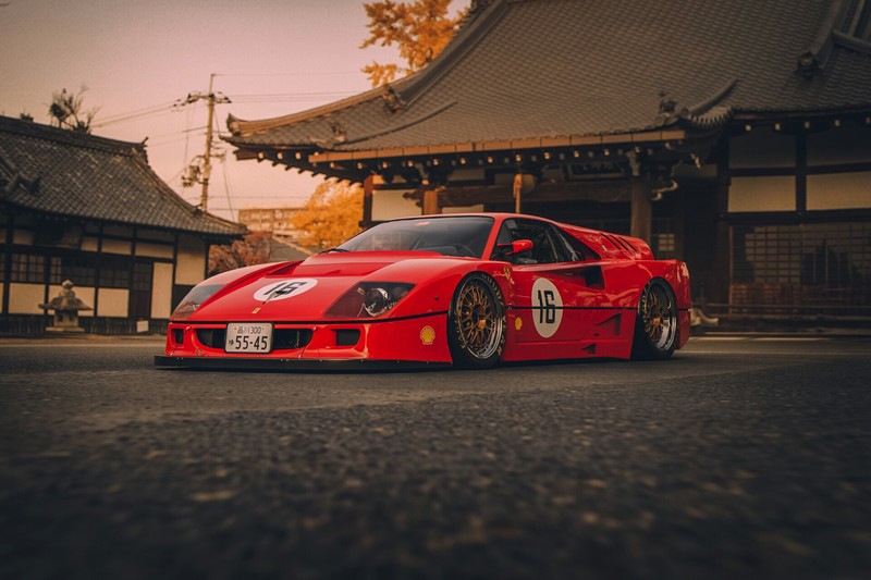 Ferrari, Ferrari F40, Japan, red