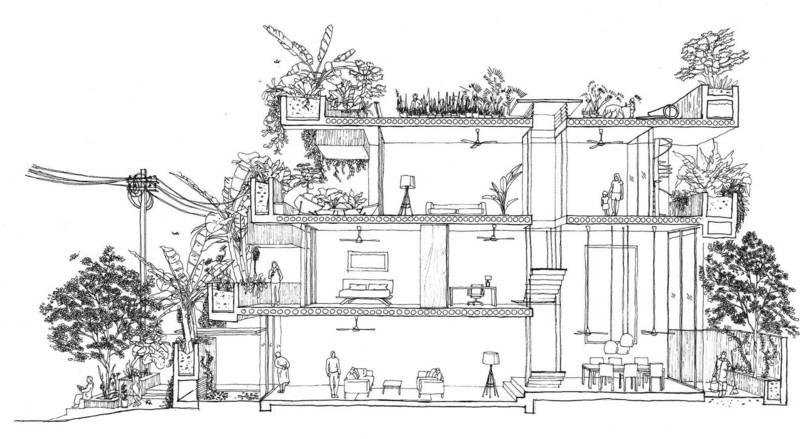 architecture, house, drawing