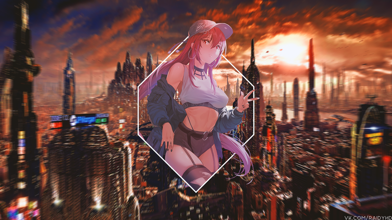 anime girls, anime, picture-in-picture