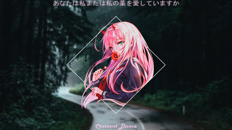 pink hair, Zero Two (Darling in the FranXX), anime girls, anime, road, picture-in-picture