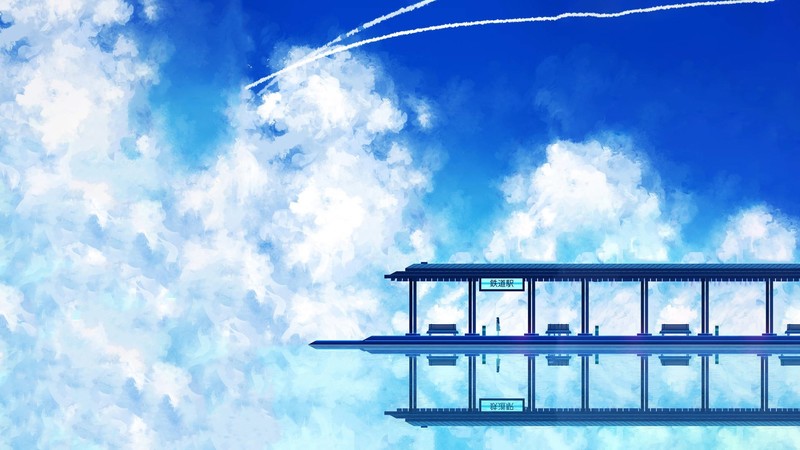 SeerLight, artwork, clouds, anime, sky, reflection