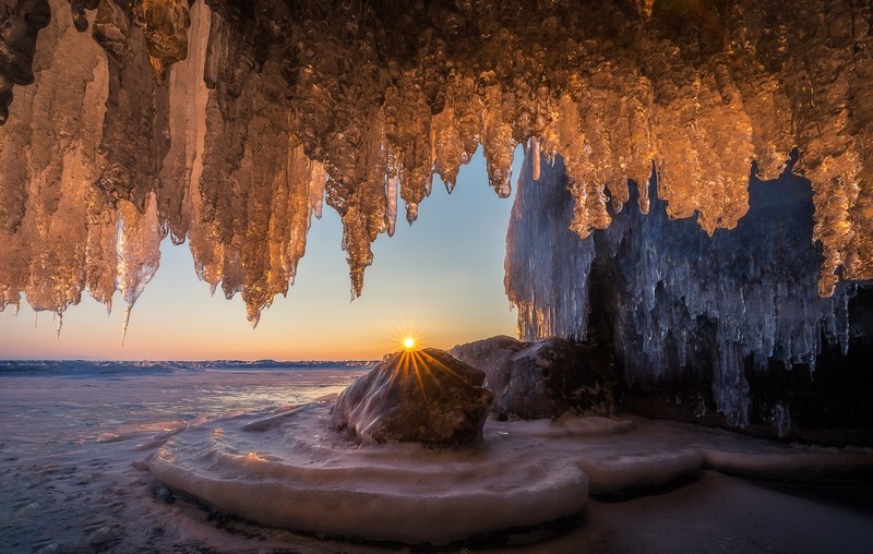 stalactites, nature, Sun, sunlight, icicle, ice, winter