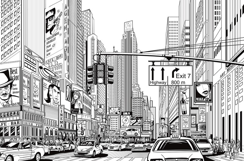 artwork, city, cityscape