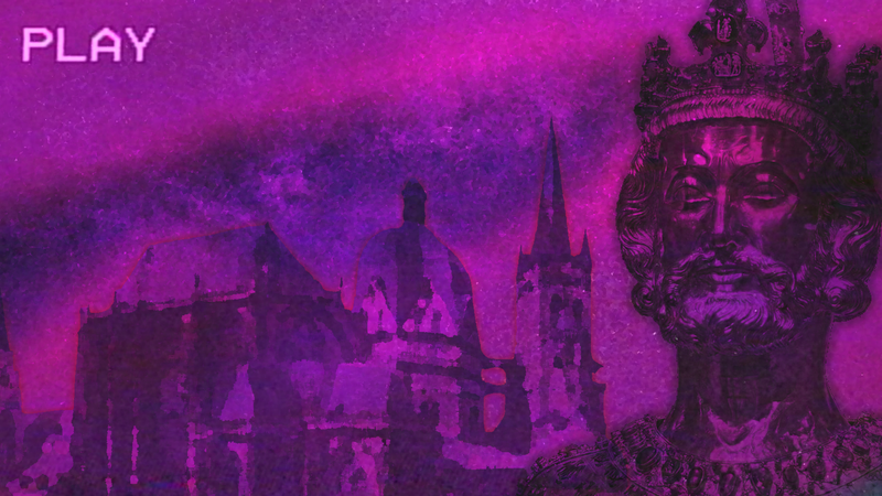 vaporwave, history, purple, digital art